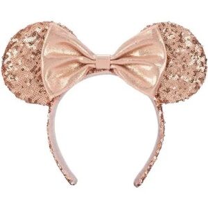 Disney Rose Gold Sequin Minnie Mouse Ears Headband